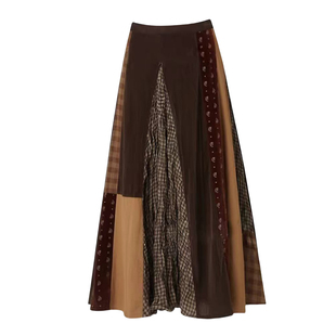 现货 重工复古解构主义艺术感不规则拼接超大裙摆半身裙女 比约格