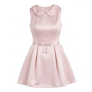 现货富家小千金小礼裙缎面高级感连衣裙蝴蝶结收腰蓬蓬生日裙女