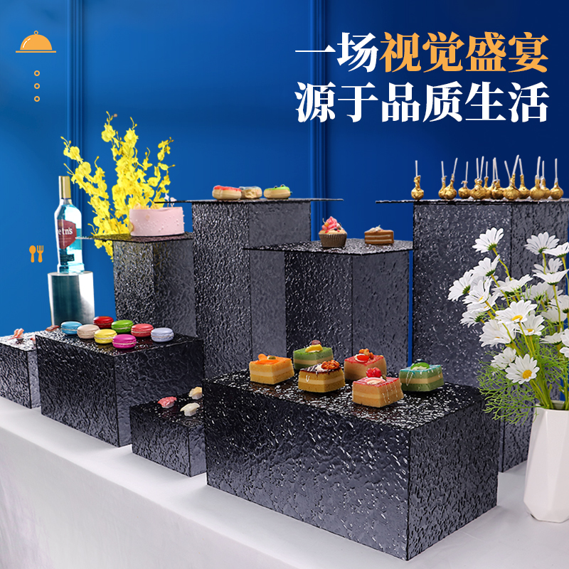 黑色透明亚克力水波纹甜品台
