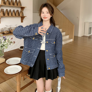 港风复古提花牛仔外套女2025春秋新款设计感显瘦宽松小香风上衣潮图片
