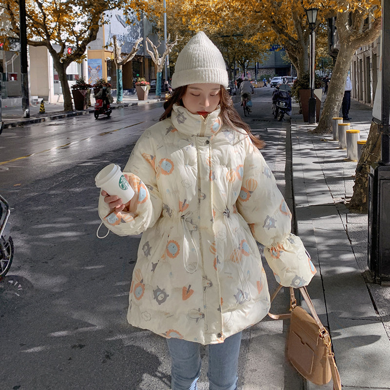 【大货已出】22冬款卡通印花收腰系带服262A-W105-P155-K228,女装棉衣/棉服,Yologo