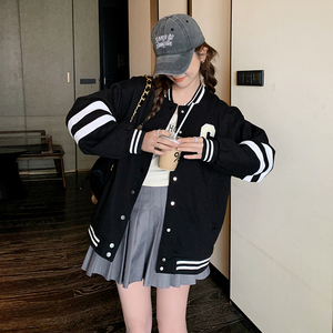 少女孩班服15高初中小学生宽松运动棒球服13大童14春秋16图片