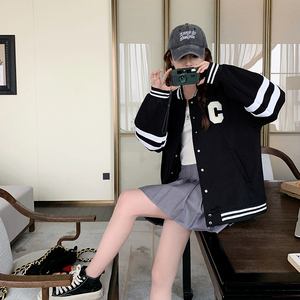 少女孩班服15高初中小学生宽松运动棒球服13大童14春秋16图片