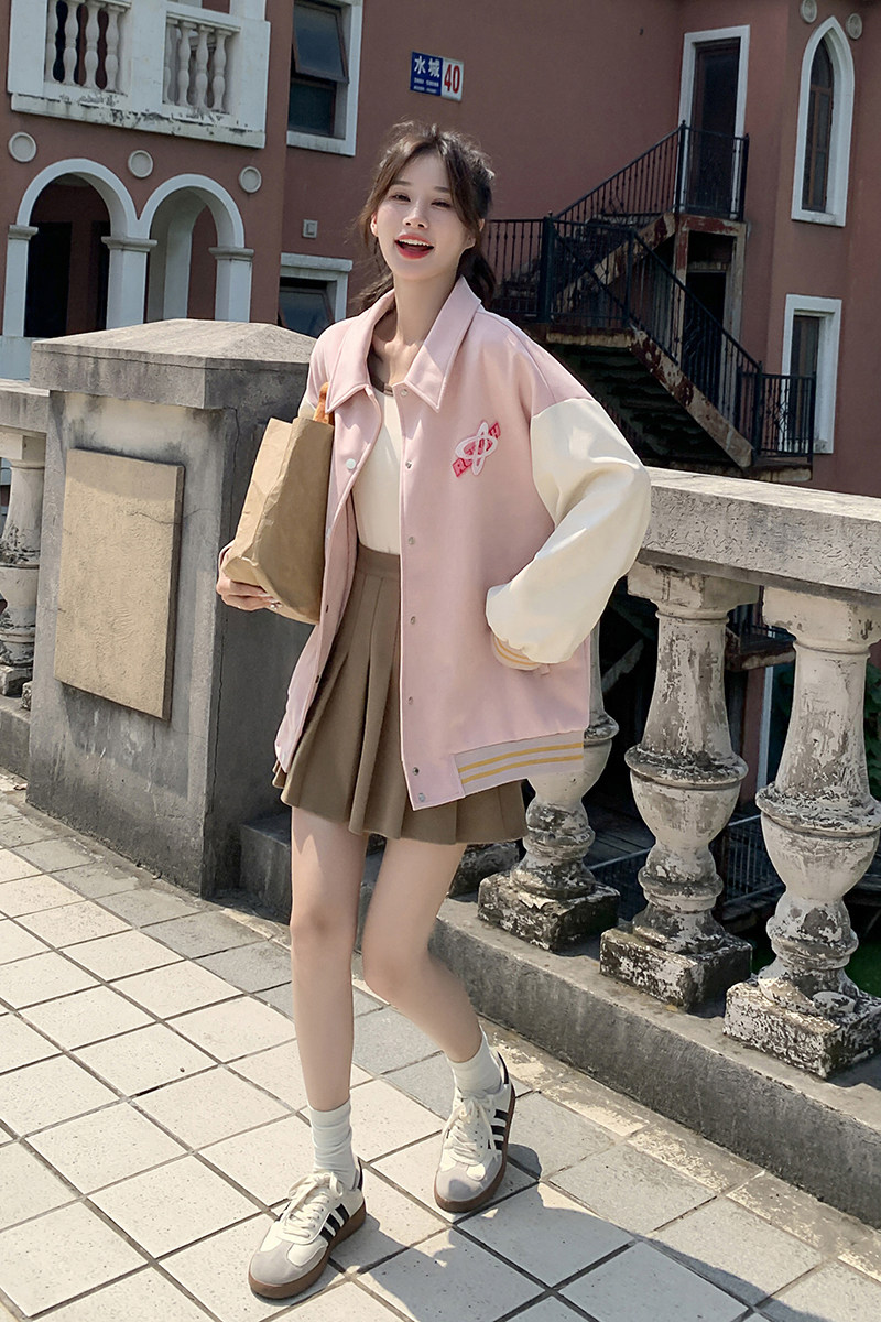 新款麂皮绒+PU皮263-S211-P135-K188,女装短外套,Yologo