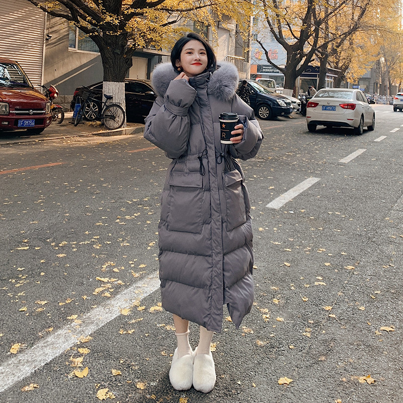 大货气质灰连帽大毛领中长款服外套262A-W109-P195-K278,女装棉衣/棉服,Yologo