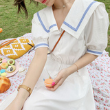 大货蕾丝拼接海军领连衣裙262A-S067-P95-K148，女装连衣裙，Yologo