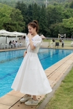 大货蕾丝拼接海军领连衣裙262A-S067-P95-K148，女装连衣裙，Yologo