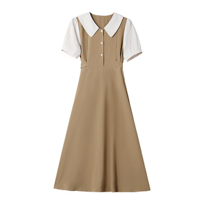 5.9出貨 淑女撞色收腰連衣裙 262A-S887-P95-K148圖片