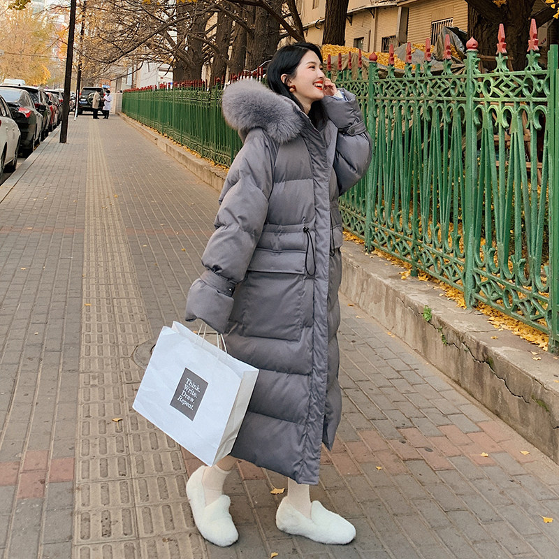 大货气质灰连帽大毛领中长款服外套262A-W109-P195-K278,女装棉衣/棉服,Yologo