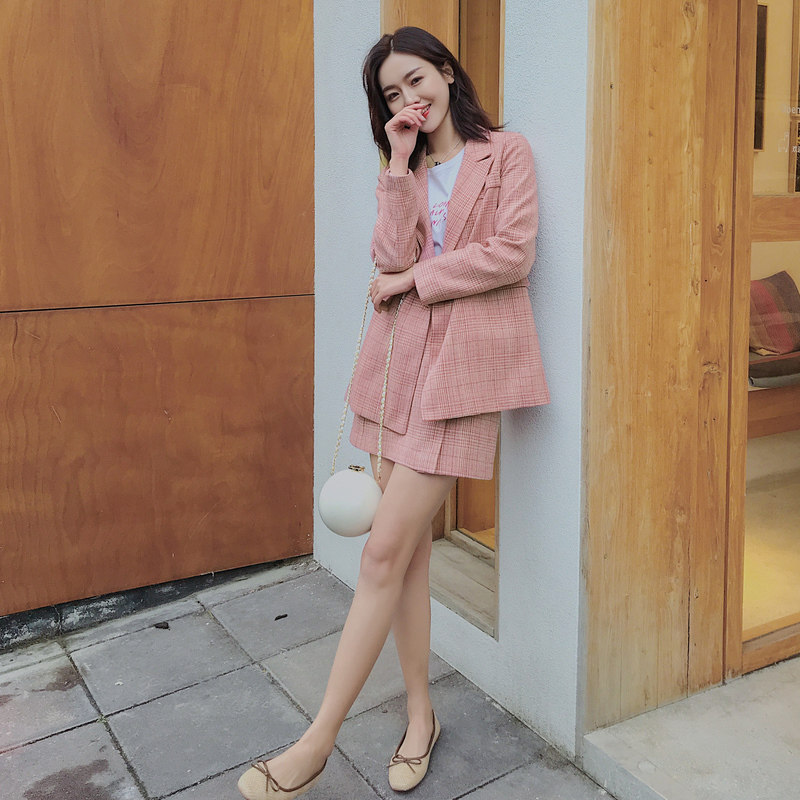 【现货】格子西装套装262A-8881-P145-K228套P105上衣P55裙,女装西装,Yologo