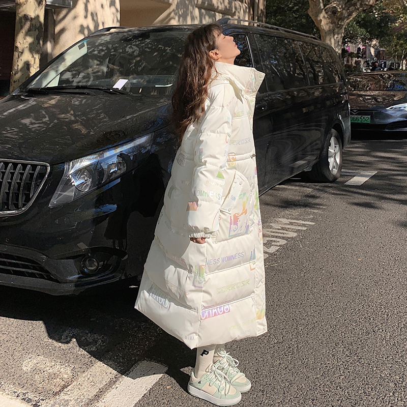 【大货新货】亮面印花免洗长款棉服263-W228-P195-K278，女装棉衣/棉服，Yologo