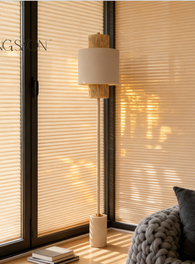 FONGSEON 孤品 侘寂风复古台灯拉菲草布艺客厅卧室书房设计师洞石