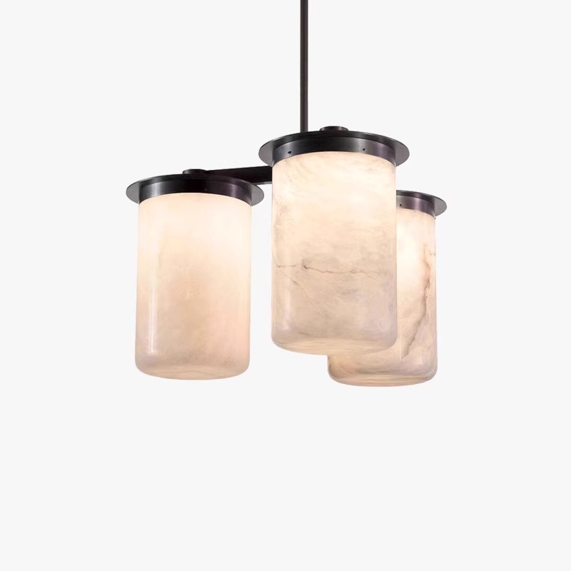 天然云石餐厅吊灯三头轻奢高端吧台简约别墅客厅背景墙床头小吊灯