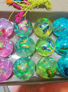 2024新款闪光水晶球小孩礼品发光玩具地摊夜市货源创意夜光弹力球