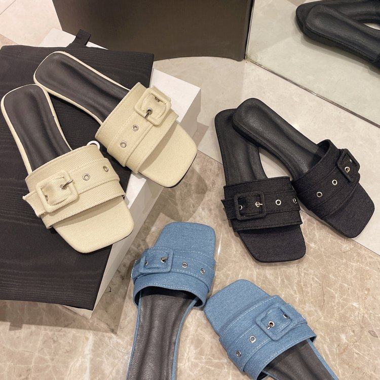 皮带扣大码一字拖鞋女夏外穿2026新款时尚百搭平底防滑沙滩凉拖鞋,居家布艺,居家棉拖/棉鞋,淘宝优惠券,粉丝福利购,淘宝优惠卷