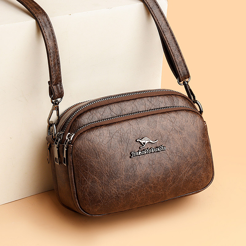 春季女士迷你真皮小包包2025新款女士斜挎包复古三层手机中年妈妈