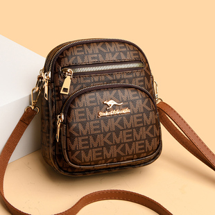 2024秋冬新款女士妈妈小包包复古老花女包中老年双层单肩斜挎包潮