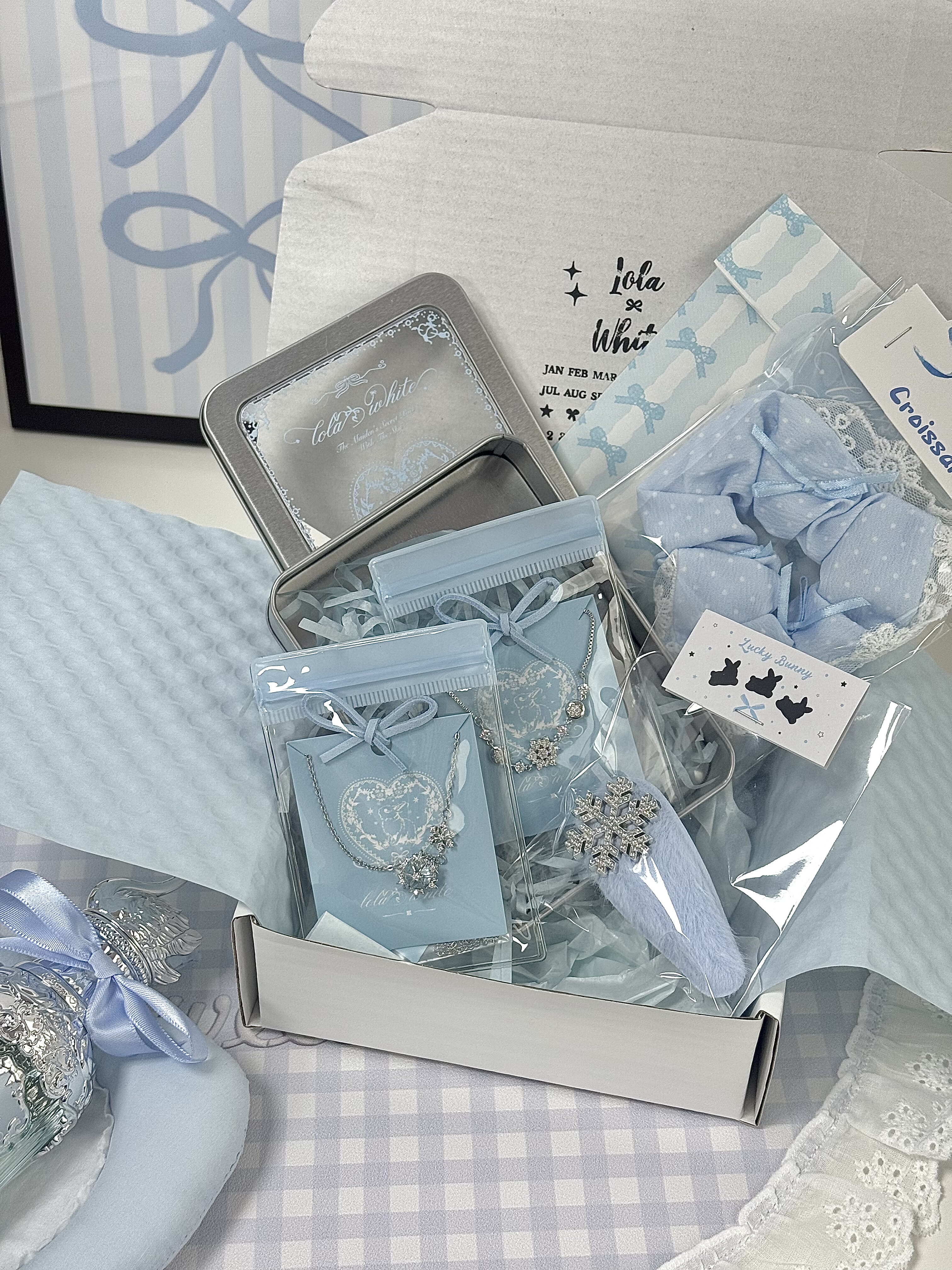 LolaWhite「雪花随心配」项链手链耳钉套组少女心闺蜜生日礼物