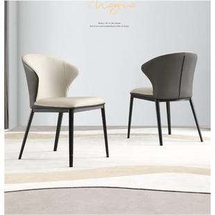 轻奢极简高级高档现代简约家用新款 意式 靠背餐椅酒店休闲舒适椅子