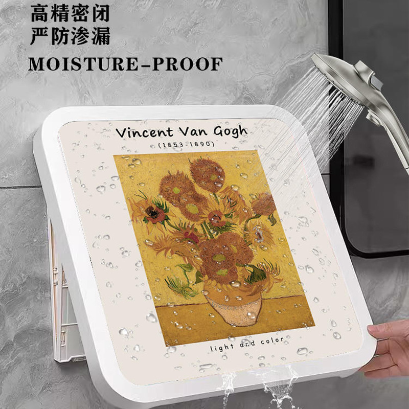 莫奈浴室壁画收纳箱免打孔卫生间