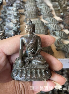 复古藏传佛长寿佛藏佛密宗菩萨居家佛堂装饰小摆件古玩合金佛像