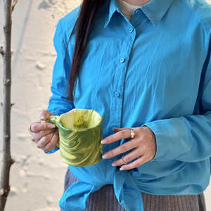 北欧陶瓷马克杯陶瓷水杯多色旋转釉女生礼物情人对杯星星家杯子