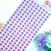 紫色五角星星水晶贴纸3D立体防水帖画小朋友学生幼儿园奖励粘贴画