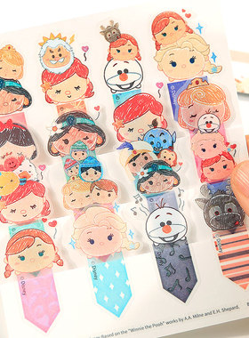 16片迪士尼松松TSUM书签米老鼠白雪公主冰雪奇缘学生奖励礼品粘贴