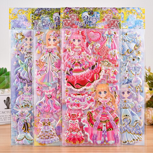 3D卡通可爱公主化妆秀换装粘贴画