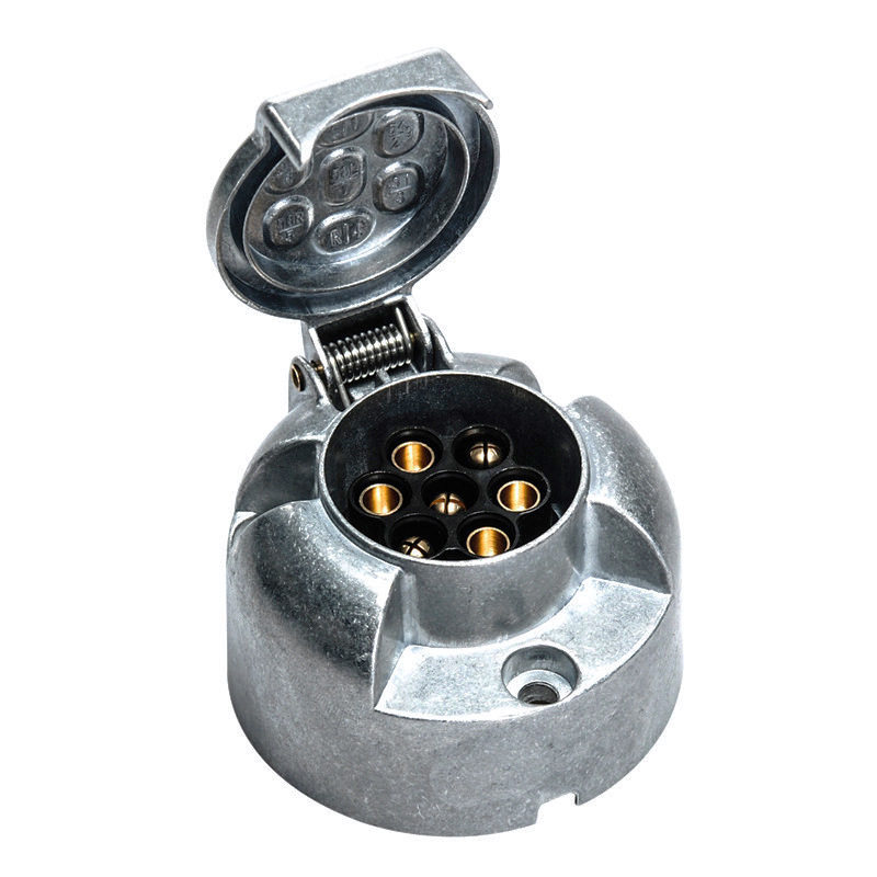 厂家直销 欧式拖车插头7芯铝合金插座 房车适配器 尾灯信号连接器