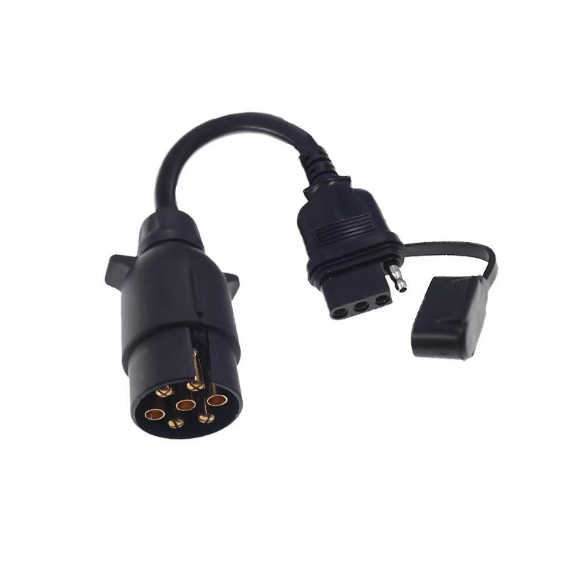 厂家直销 拖车连接器 欧式7针转美式4针 无刹车灯 拖车适配器
