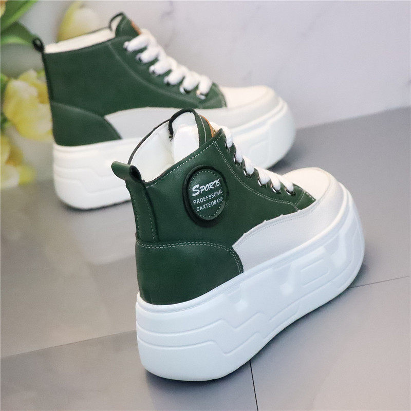 高帮皮面女鞋潮流2023秋冬新款