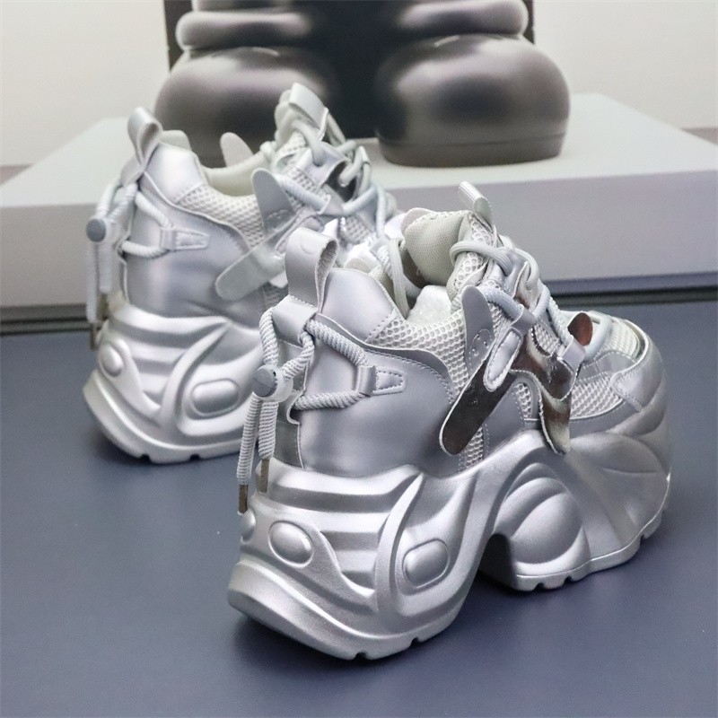 超高跟10cm银色老爹鞋隐形内增高显瘦12cm小个子学生运动女小白鞋,女鞋,老爹鞋,淘宝优惠券,粉丝福利购,淘宝优惠卷