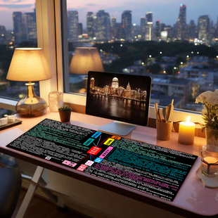 鼠标垫超大超厚防油简约桌面防水防油养家语录心法知识图谱