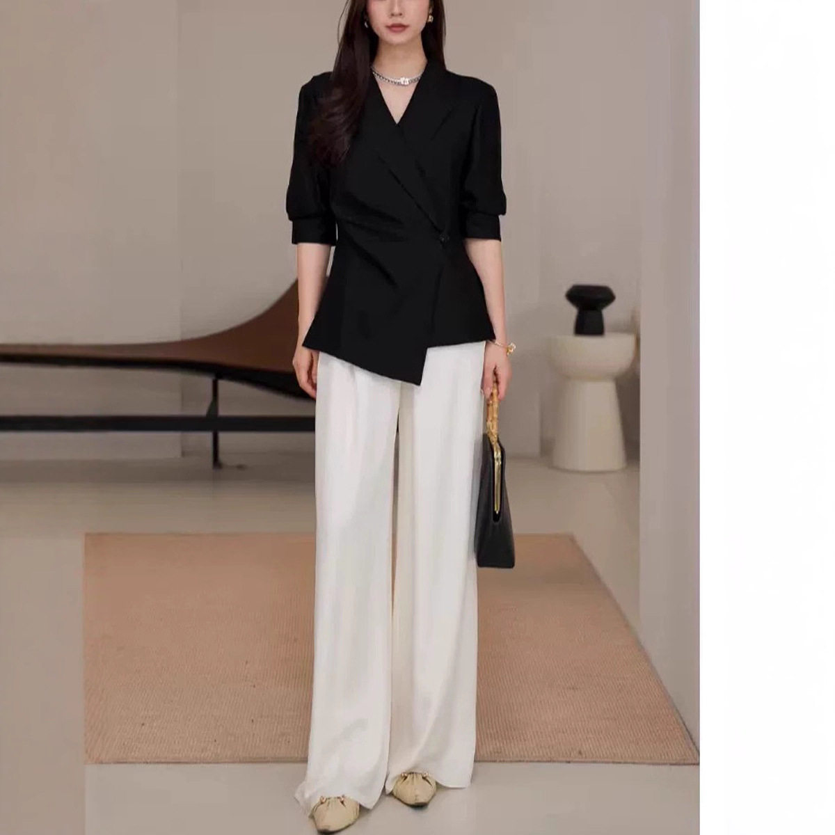 感时尚大码西装套装女韩版胖mm薄款西服半身裙两件套25101