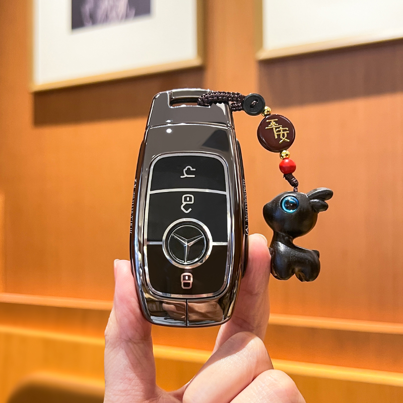 2023款奔驰E级钥匙套16-23款E300L老款E260L汽车E200简约男包壳扣