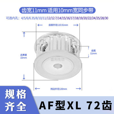 盛利同步轮XL72齿AF齿宽11总厚15