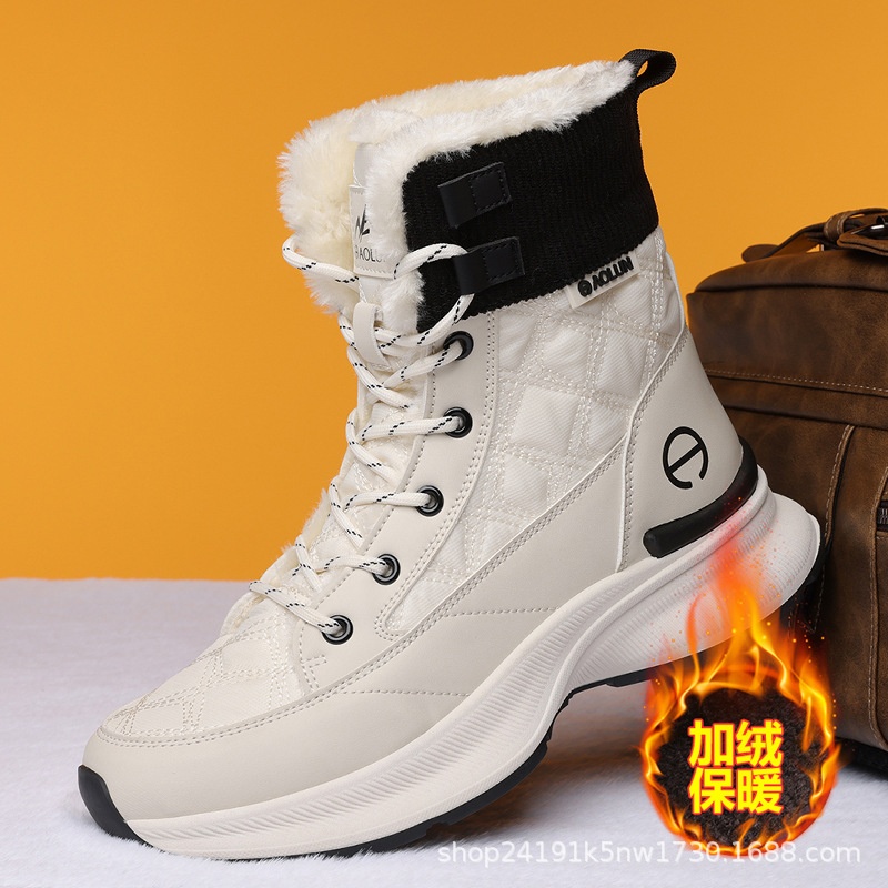 雪地冬季爸妈男女雪地靴男加绒加厚保暖棉鞋东北户外抗寒零下40度