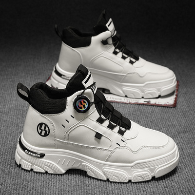 高帮马丁靴男鞋秋季新款工装鞋子男士潮流百搭厚底运动鞋休闲短靴