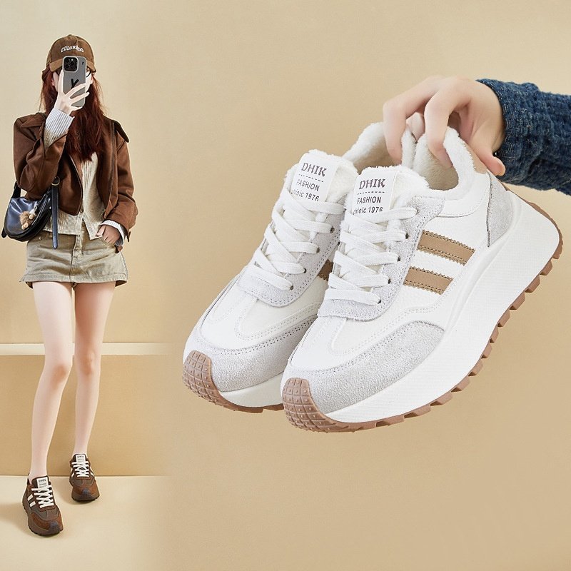 ins韩版新款加绒老爹鞋女2025冬季学生运动跑步休闲保暖bn033爆款