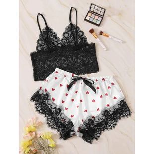 Cute Striped Pink 女 Set 性感粉色条纹可爱睡衣套装 Pajama Sexy