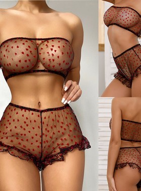 Erotic lingerie Sexy women's mesh underwear two-piece suit