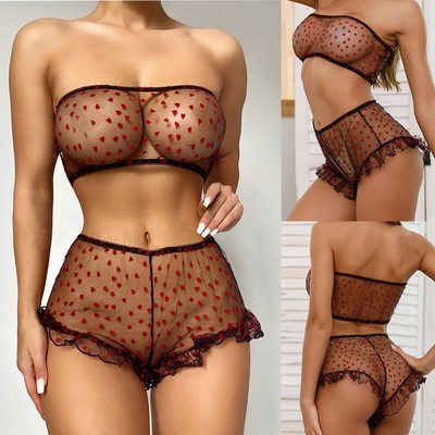 Erotic lingerie Sexy women's mesh underwear two-piece suit