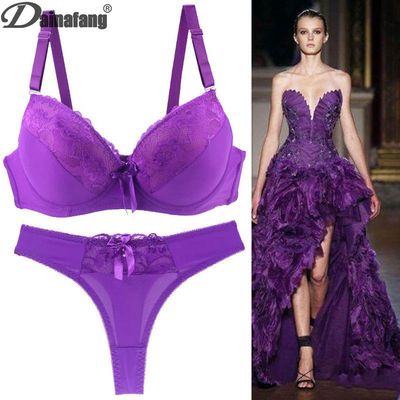 2025 New Women Push Up Bra Sets Intimates Lace Thongs Underw
