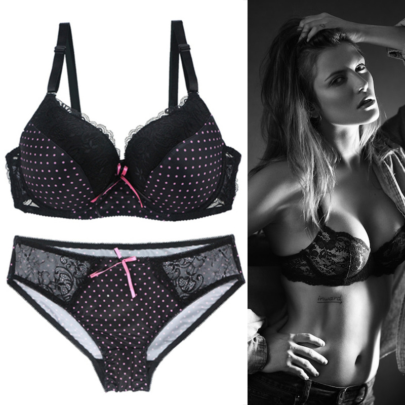Sexy lace bra set gathers women's plus size bra underwear