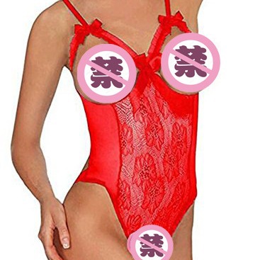 Fun lingerie, sexy suspender, hollowed out one-piece pajamas