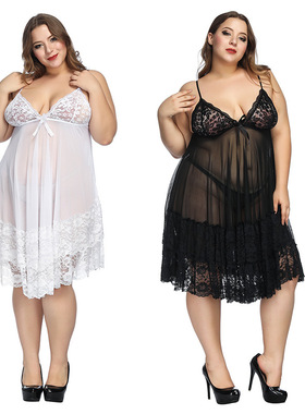 Sexy suspender skirt plus size fat MM pajamas 性感吊带裙睡衣