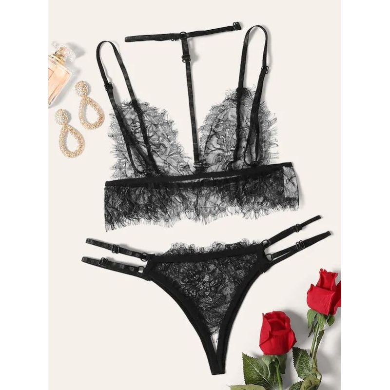 Sexy three-piece underwear 蕾丝透视三点式性感内衣