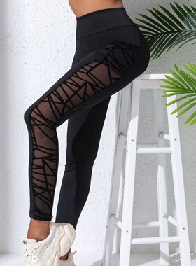 Yoga pants leggings, large mesh patchwork yoga suit, tight f