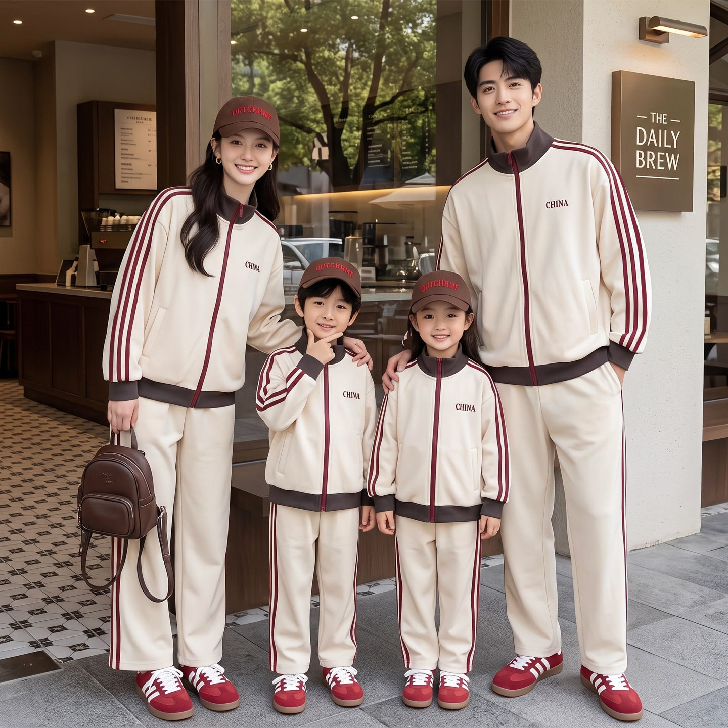 亲子装新款秋冬季一家三四口班服
